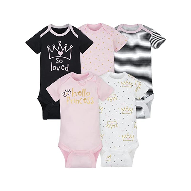 Breathability and Comfort Baby Girls Rompers Organic Cotton Baby Clothes Infant Short Sleeve Bodysuits Knitted Winter Rompers