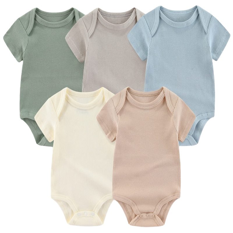 Apparel Clothes Babies Clothes Unisex Floral Knitted 100% Cotton Baby Rompers Guangzhou for Baby Full OEM Service Customized