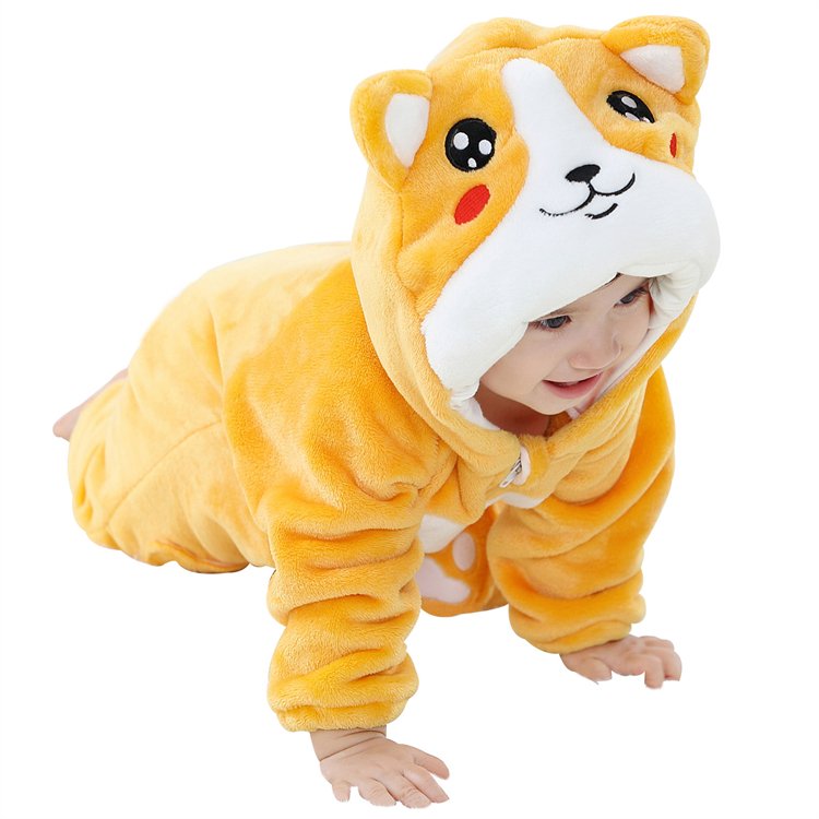 MICHLEY Wholesale Infant Animal Jumpsuits Girls Zipper Pajamas Clothing One Piece Winter Boy Baby Rompers