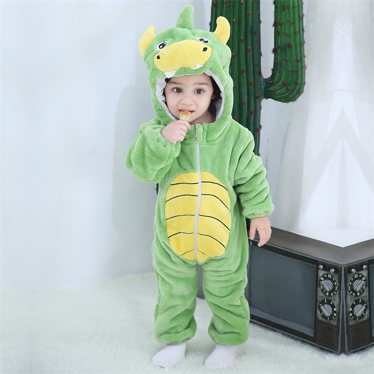 MICHLEY Wholesale Infant Animal Jumpsuits Girls Zipper Pajamas Clothing One Piece Winter Boy Baby Rompers