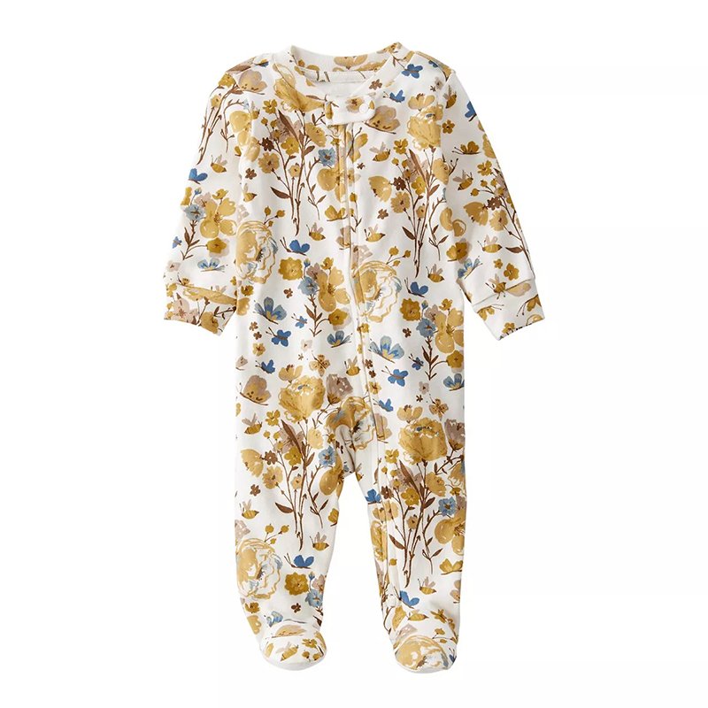 Baby romper organic zipper footie oneise pima cotton newborn sleep suit with zip jumpsuit custom thermal cotton baby one piece