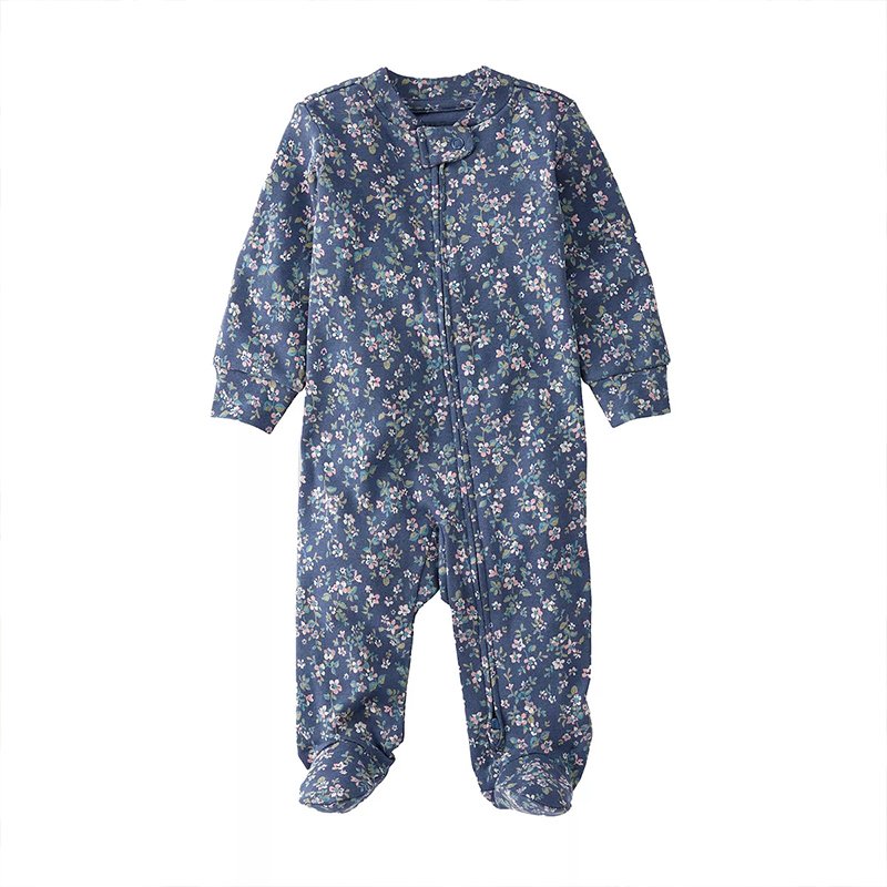 Baby romper organic zipper footie oneise pima cotton newborn sleep suit with zip jumpsuit custom thermal cotton baby one piece