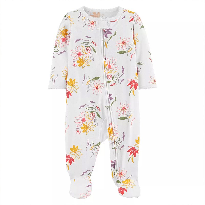 Baby romper organic zipper footie oneise pima cotton newborn sleep suit with zip jumpsuit custom thermal cotton baby one piece