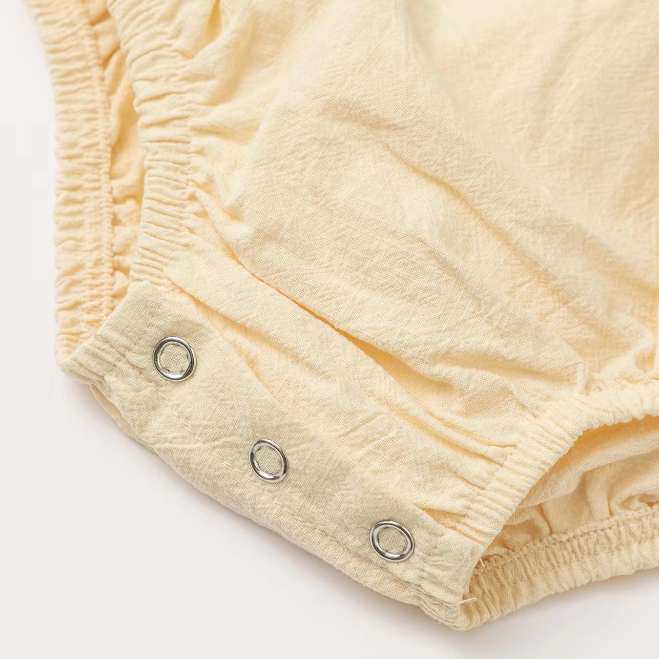 High quality Infant Long Sleeve Solid Girl clothing Snap Button jumpsuit Newborn Linen Cotton Baby Rompers dress