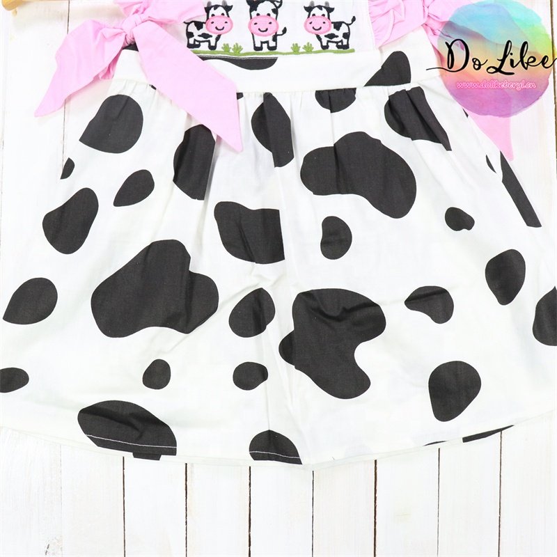 Comfortable printing cow embroidered baby romper infant girls clothing beautiful girl wear children jumpsuits
