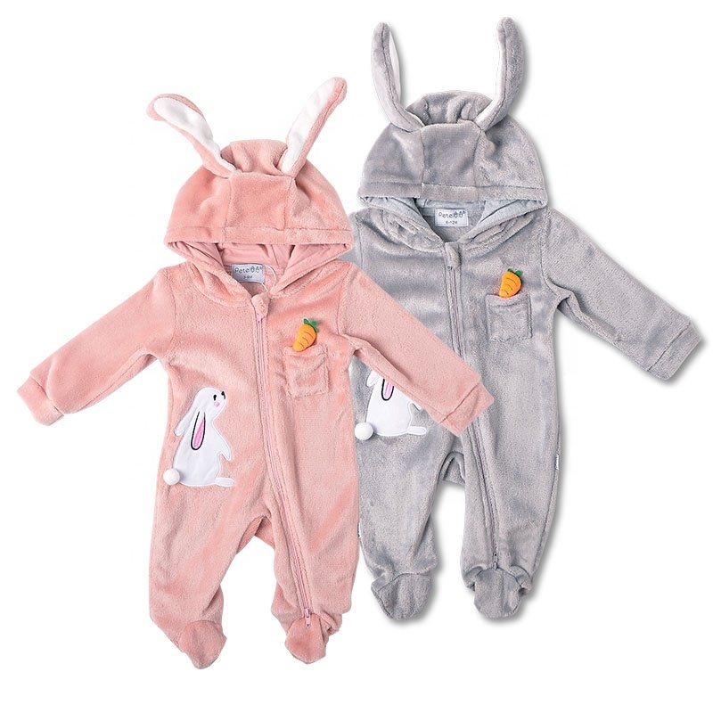 Petelulu Baby Clothes Bebe Girl Clothing Set Animal Carton Cute Style Winter Coral Fleece Jumpsuit Baby Rompers