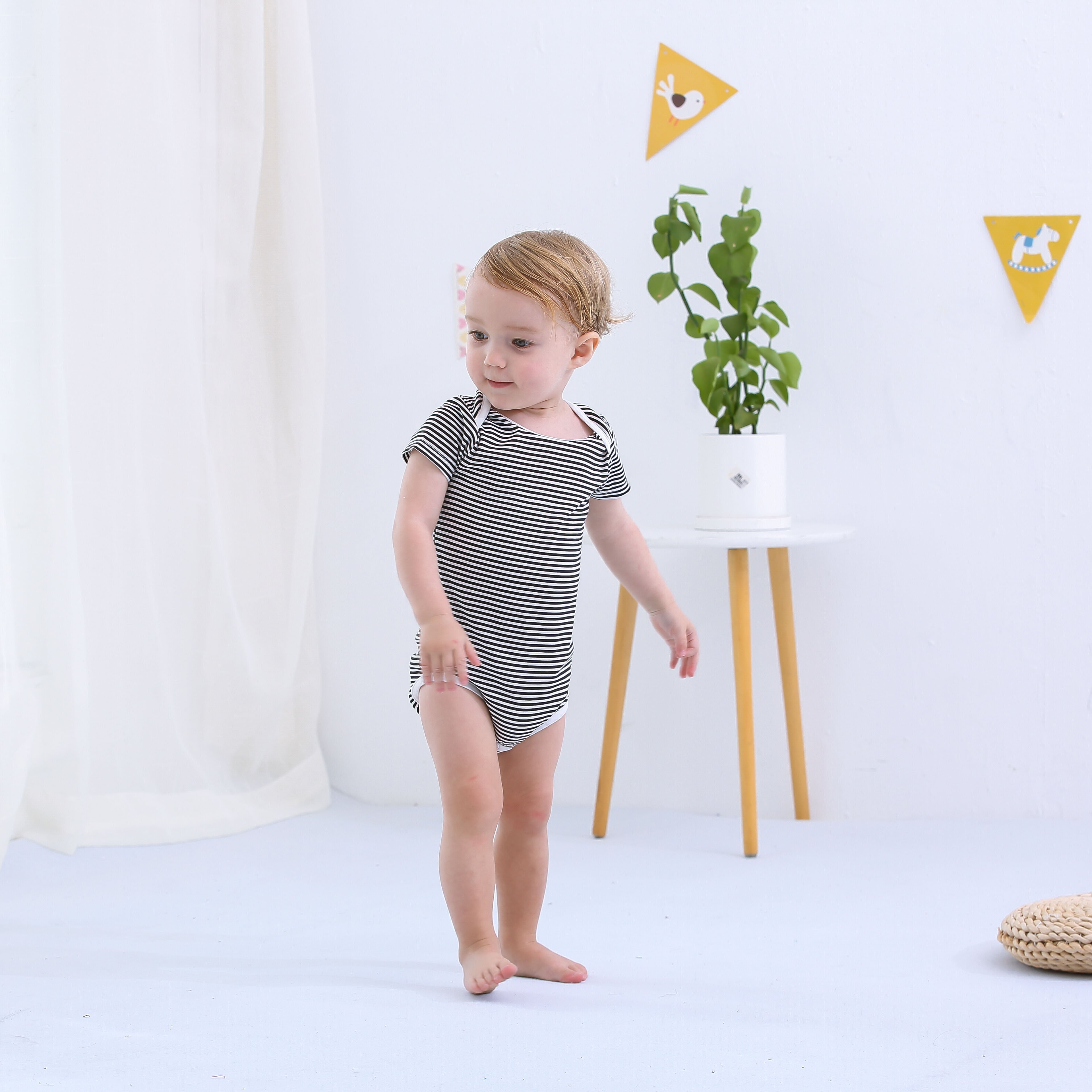 Boutique toddler clothing summer snap crotch bodysuit short sleeves 3 pieces set baby boy clothes
