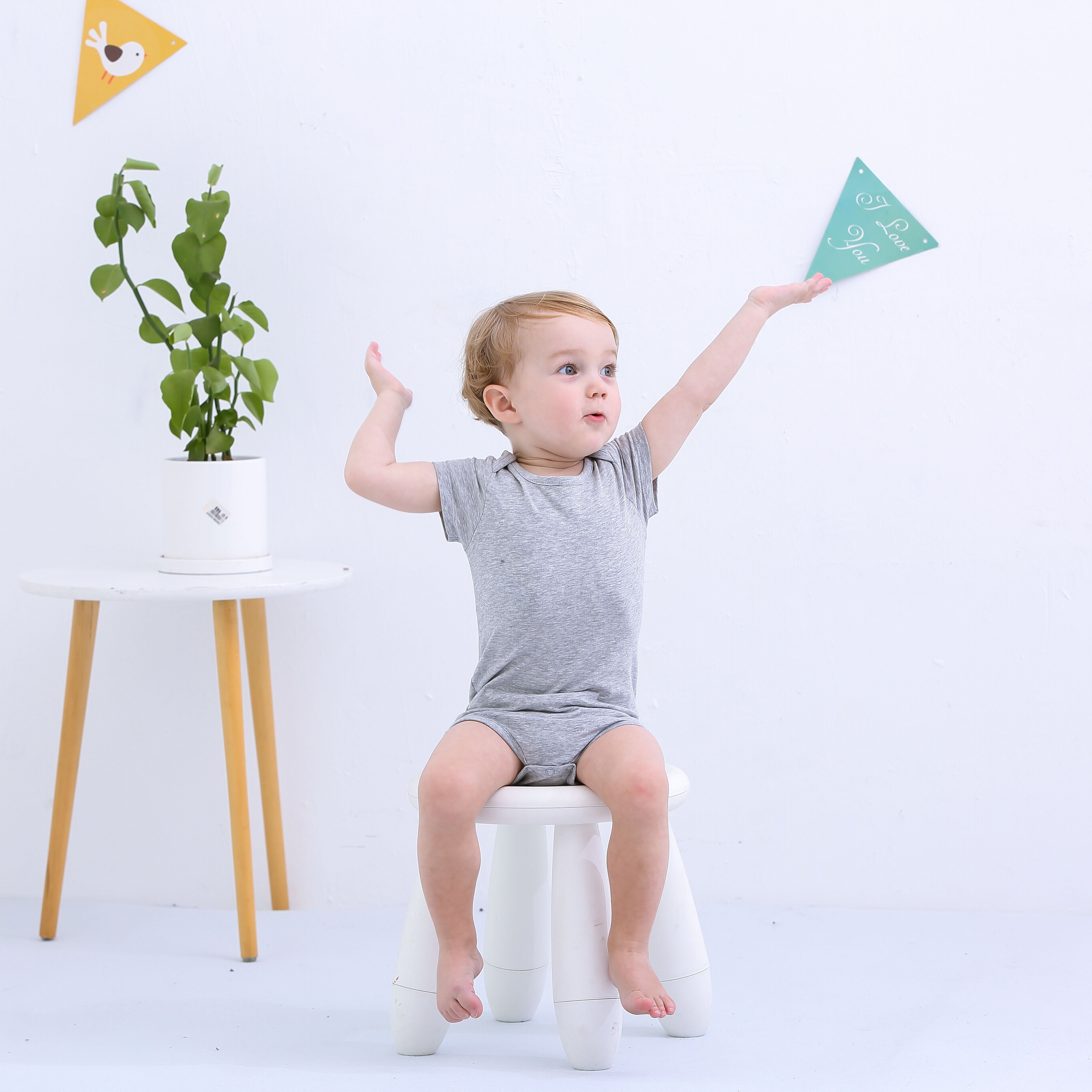 Boutique toddler clothing summer snap crotch bodysuit short sleeves 3 pieces set baby boy clothes
