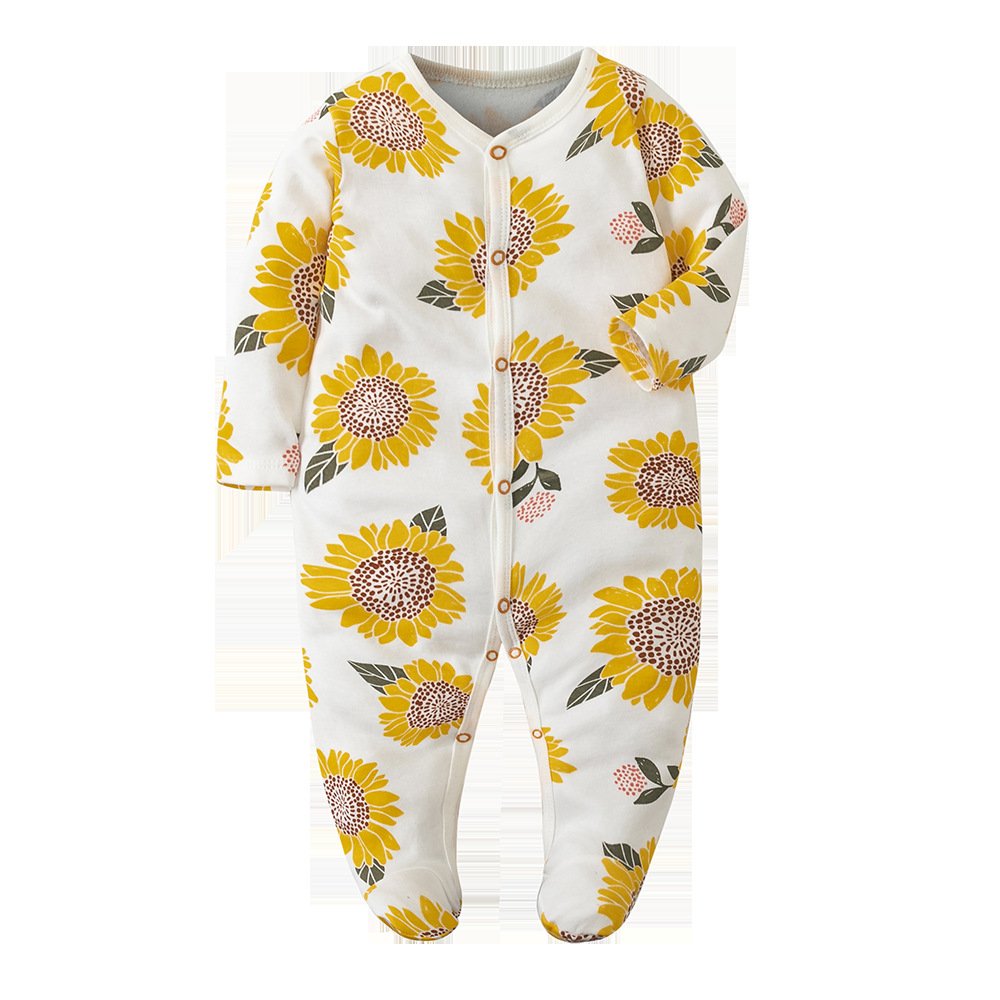 Newborn Infant Baby Boy Girl Clothes Print Color Long Sleeve Romper Jumpsuit One Piece Bodysuit Fall Outfit Baby Rompers