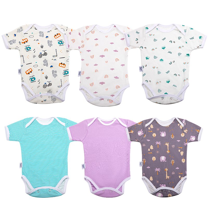 Baby Boys Short Sleeve Rompers, 100% Organic Cotton One-piece Coverall and Layette Set plus size jumpsuits, playsuits & bodysui