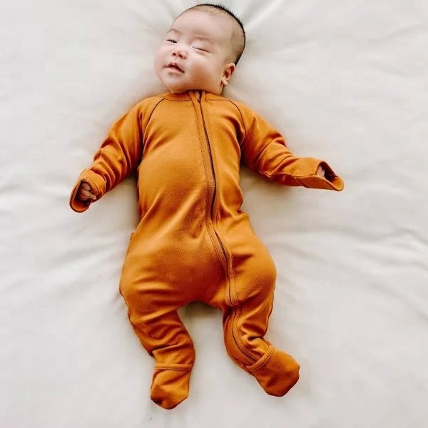 Long Sleeve Newborn 100% Cotton Zipper Onesie Pajamas Jumpsuit Clothes Baby Clothes Romper With Footie Baby Rompers