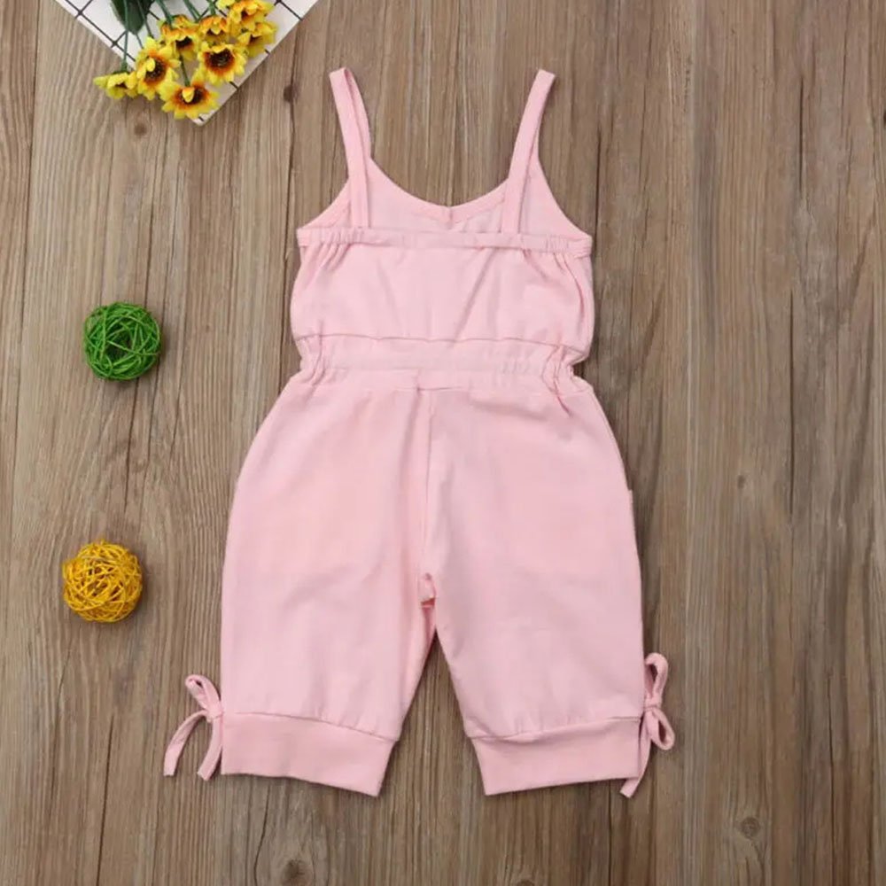 Conyson Summer Fashion Baby Girls Bow Vest Tank Romper Jumpsuit Toddler Kids Girls Suspenders Sleeveless Bow Jumpsuit Outfits