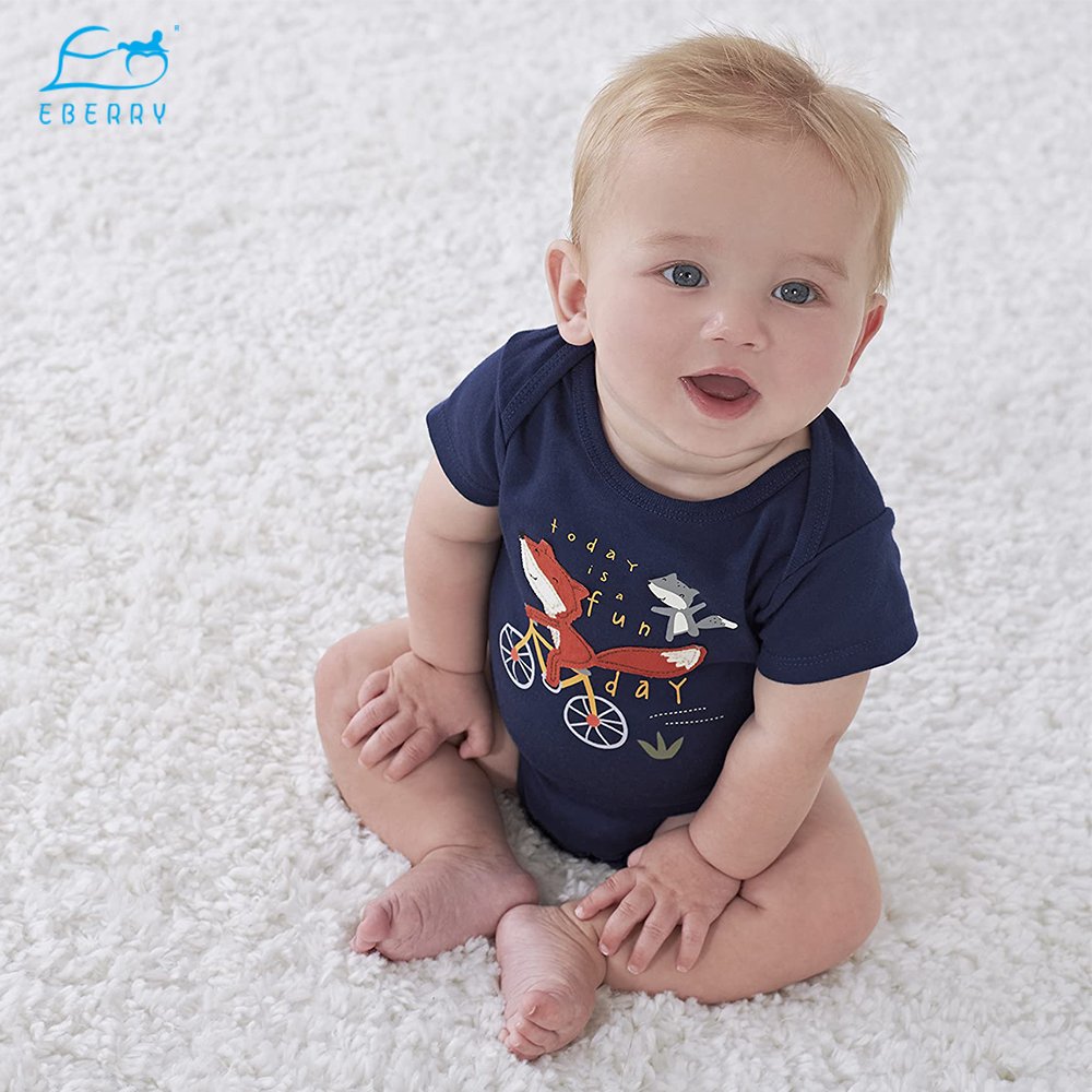 Wholesale Summer Baby Clothes New born Onesie Boys Girls Jumpsuit Organic Cotton Short sleeve Baby romper