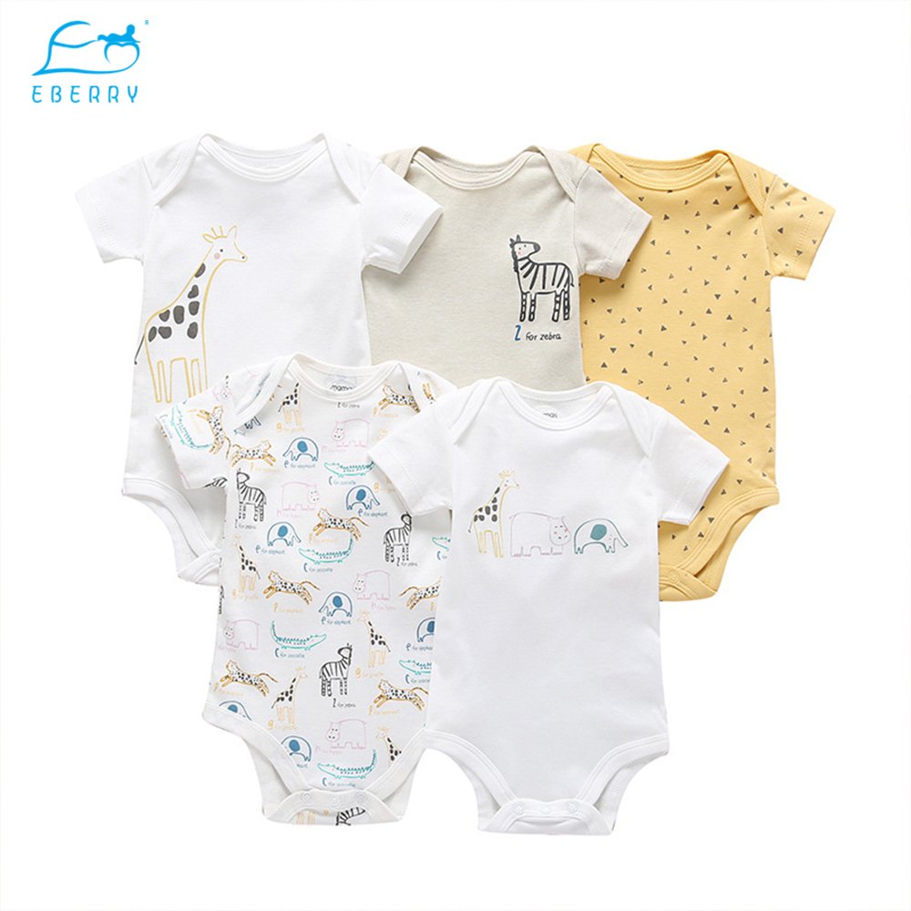 Wholesale Summer Baby Clothes New born Onesie Boys Girls Jumpsuit Organic Cotton Short sleeve Baby romper