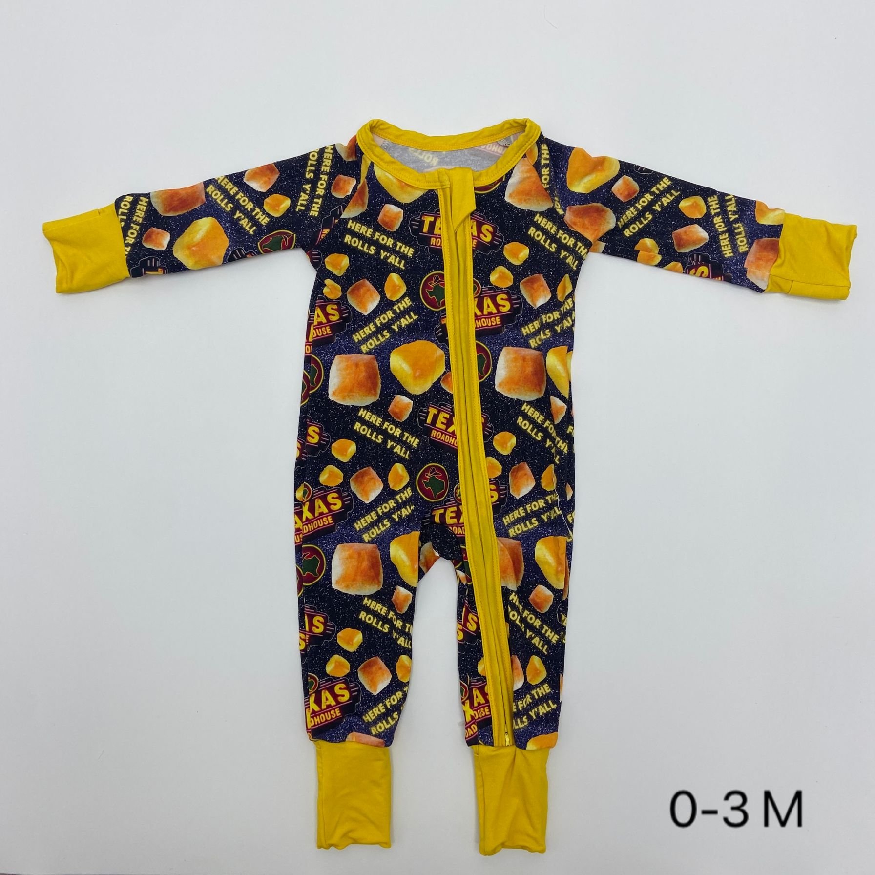 Qingli Unisex RTS Bamboo Pajamas Cute Custom Print Onesie Rompers 0-3 Months Baby Girls footie Style romper