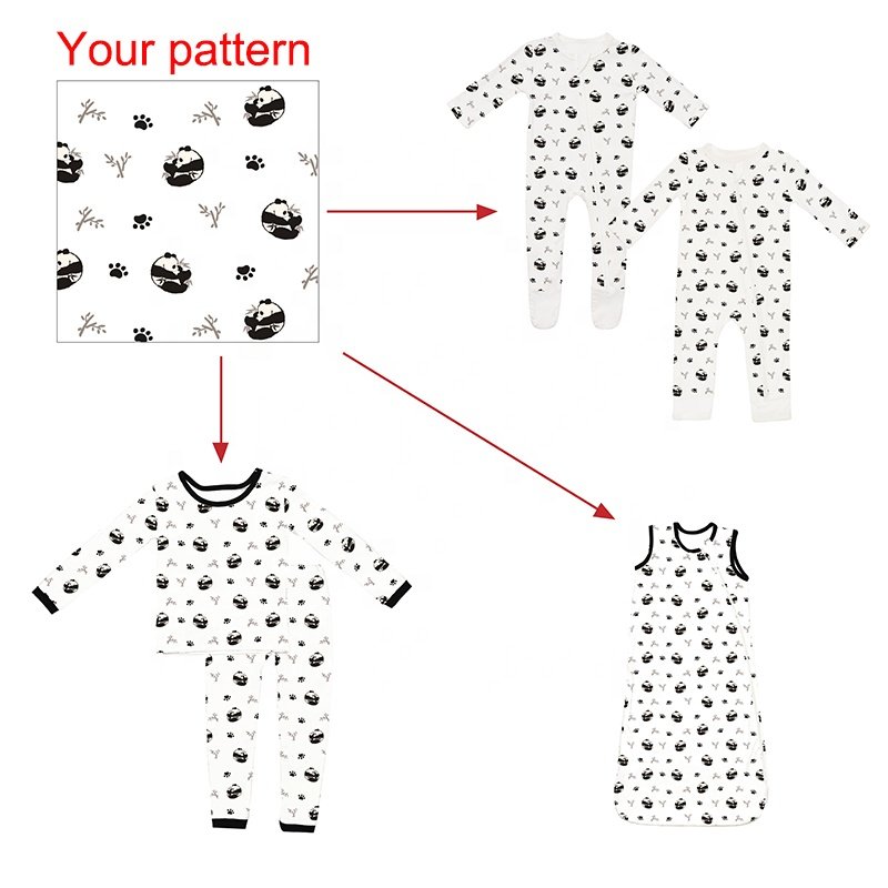 Valentine's Day Winter Bamboo Fabric Long Sleeve Baby Fold Over Sleepwear pajamas printed onsie Bamboo baby Romper Clothing