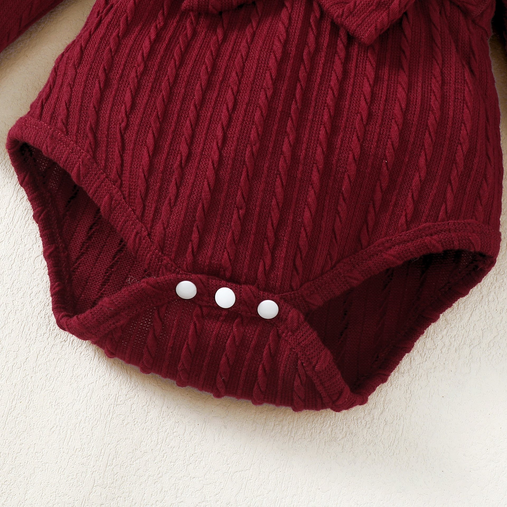 3pcs Baby Girl Casual Bow Sweatersuit Long Sleeved Pullover Rompers Cotton Clothing for Autumn for Daily Wear