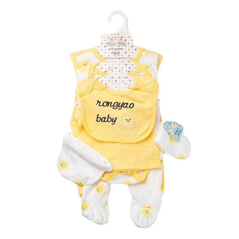 100% Cotton unisex Bodysuit Gift 8pcs Set Baby Infants Clothing Romper Boutique Newborn Baby Babi Clothes Sets 0-3 Months