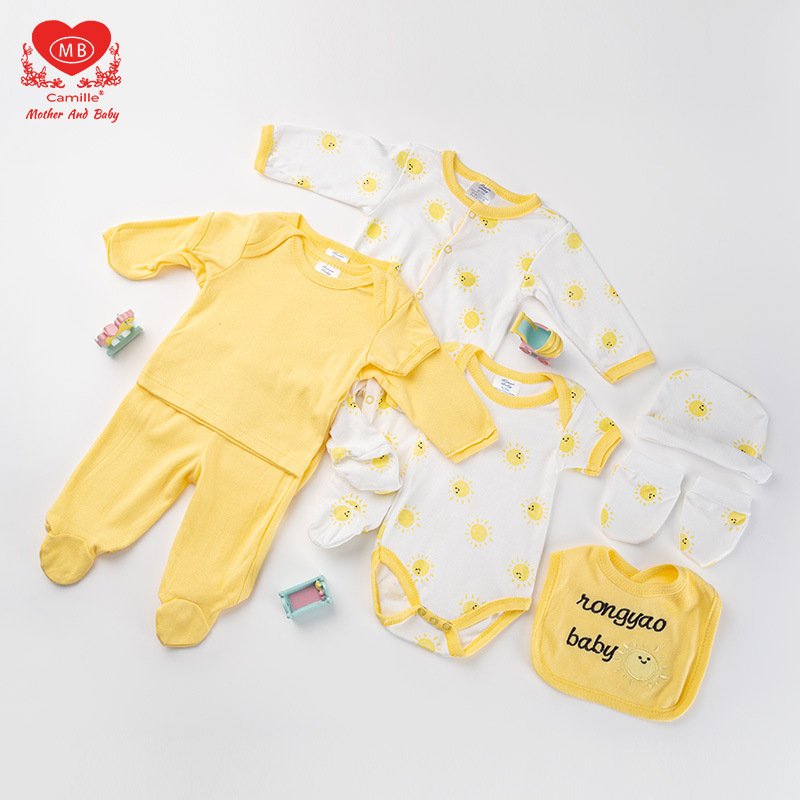 100% Cotton unisex Bodysuit Gift 8pcs Set Baby Infants Clothing Romper Boutique Newborn Baby Babi Clothes Sets 0-3 Months
