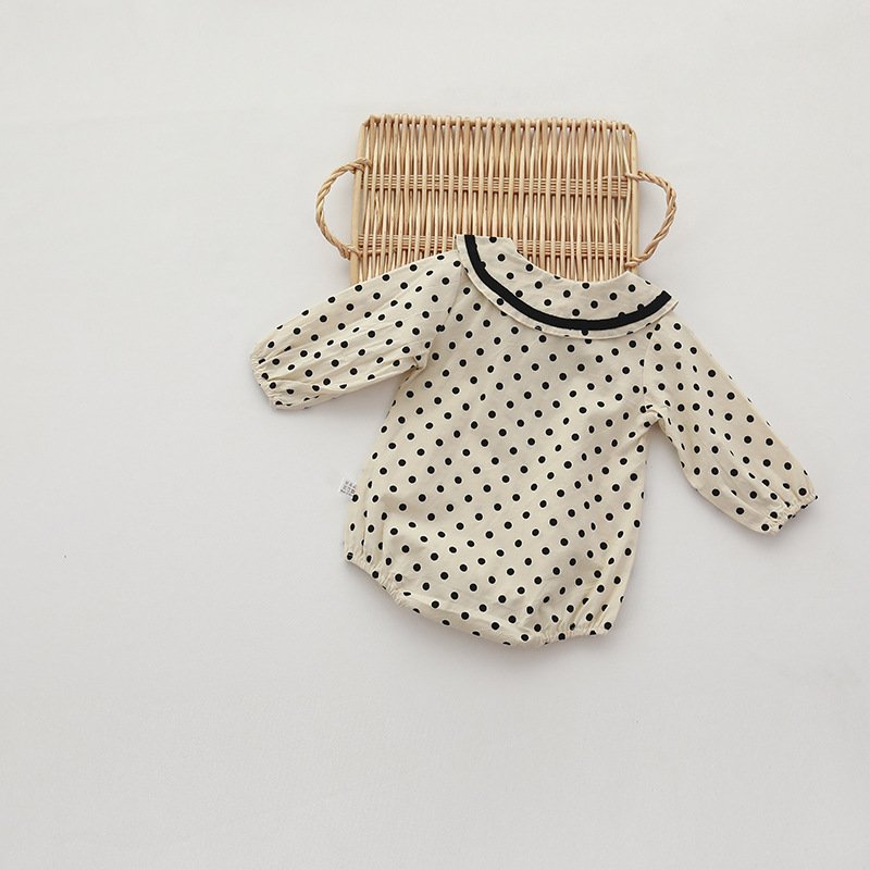 Hot Sale Cotton Bear Long Sleeve Peter Pan Collar Kids Newborn Clothes Baby Rompers For Babi Girls