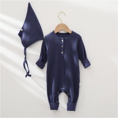 iBaifei Custom Newborn 100 Cotton Long Sleeve Plain Solid Zipper Footie Sleep Romper Baby Onesie Cotton