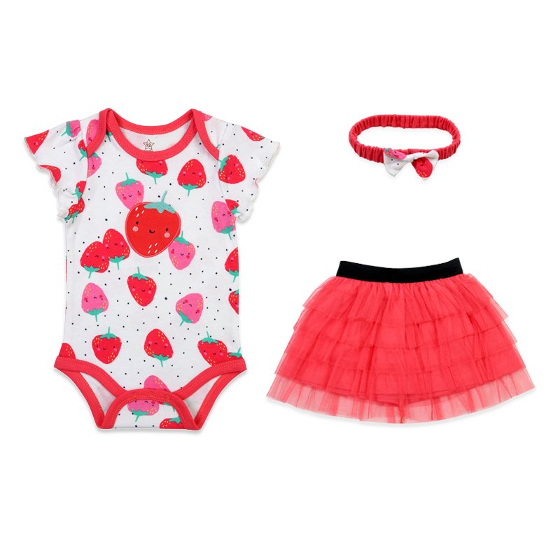 Clothing Set Girls cotton dress romper summer wholesale baby rompers tedmimak cartoon animal pattern dress with lace baby set