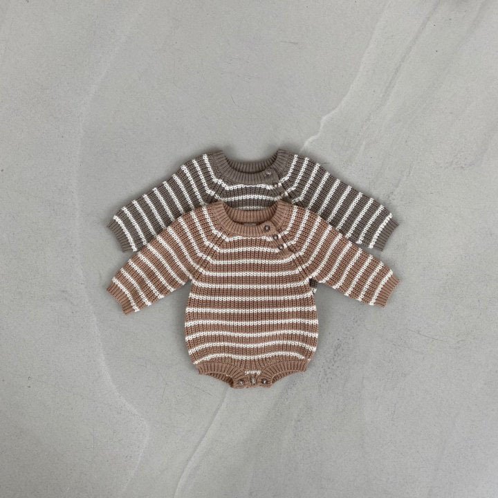 Autumn Newborn Infant Toddler Boys Girls Clothes Long Sleeve Knit Striped Baby Bodysuit Romper