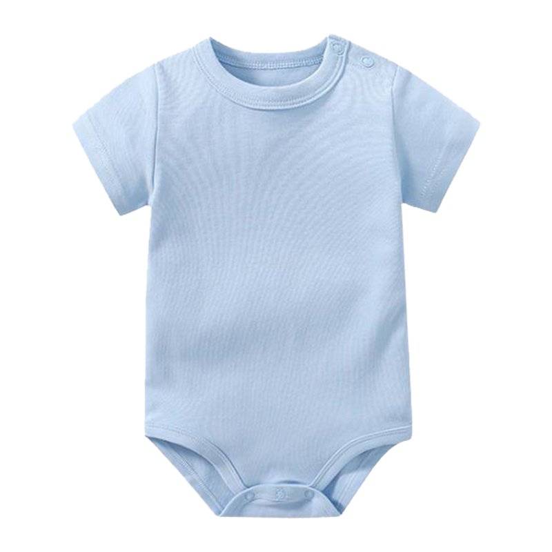 Short Sleeve Custom Print Onesie Baby Clothes Plain Color Rompers Cotton Baby Romper
