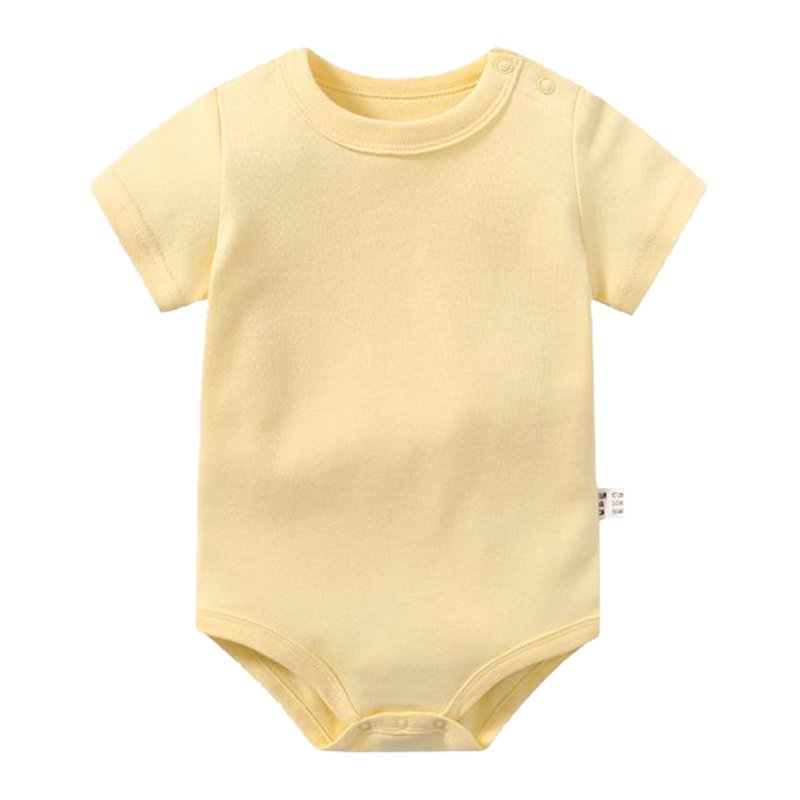 Short Sleeve Custom Print Onesie Baby Clothes Plain Color Rompers Cotton Baby Romper