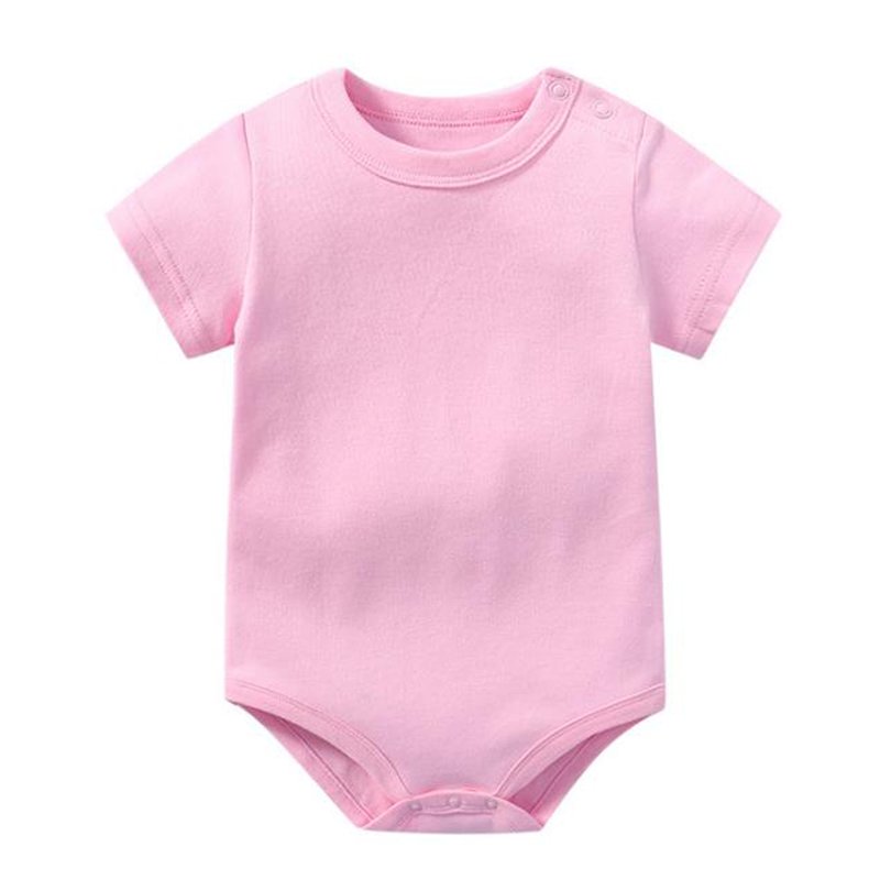 Short Sleeve Custom Print Onesie Baby Clothes Plain Color Rompers Cotton Baby Romper