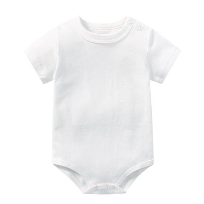 Short Sleeve Custom Print Onesie Baby Clothes Plain Color Rompers Cotton Baby Romper