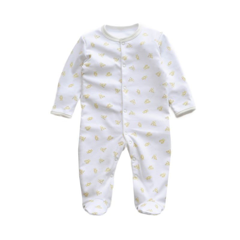Stock Pattern Baby Romper with Footie 100% Cotton Jumpsuit Knitted Baby Pajama 0-12M Baby Romper Printed