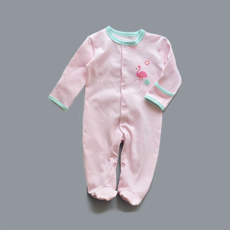 Stock Pattern Baby Romper with Footie 100% Cotton Jumpsuit Knitted Baby Pajama 0-12M Baby Romper Printed