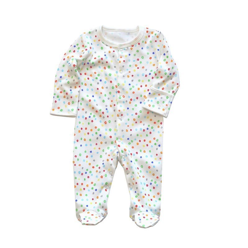 Stock Pattern Baby Romper with Footie 100% Cotton Jumpsuit Knitted Baby Pajama 0-12M Baby Romper Printed