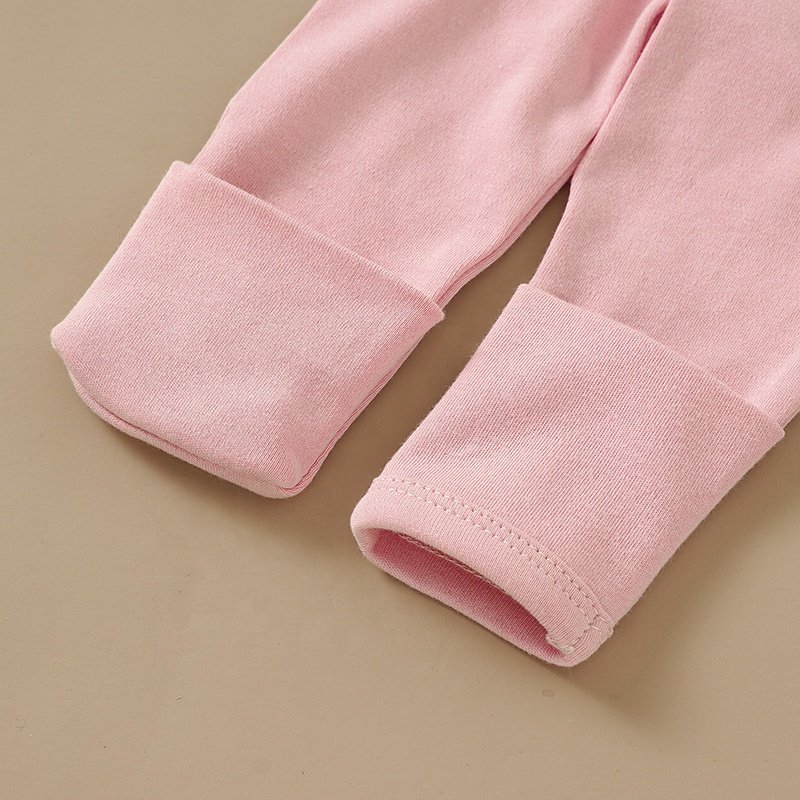Organic Cotton Fold Over Cuff Long Sleeve Snap Crotch Kimono Baby Short Rompers