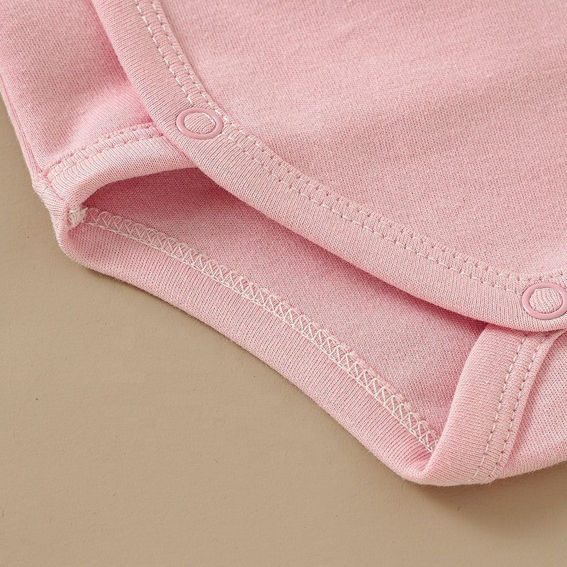 Organic Cotton Fold Over Cuff Long Sleeve Snap Crotch Kimono Baby Short Rompers