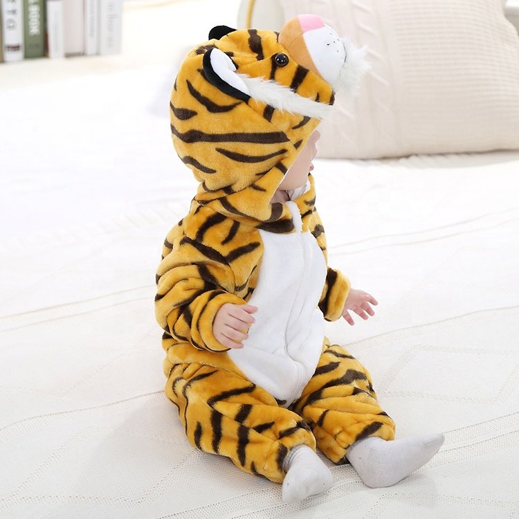 MICHLEY Girls Animals Clothing 3D Tiger Cosplay Costume Newborn Winter Baby Romper Wholesale