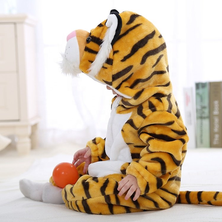 MICHLEY Girls Animals Clothing 3D Tiger Cosplay Costume Newborn Winter Baby Romper Wholesale
