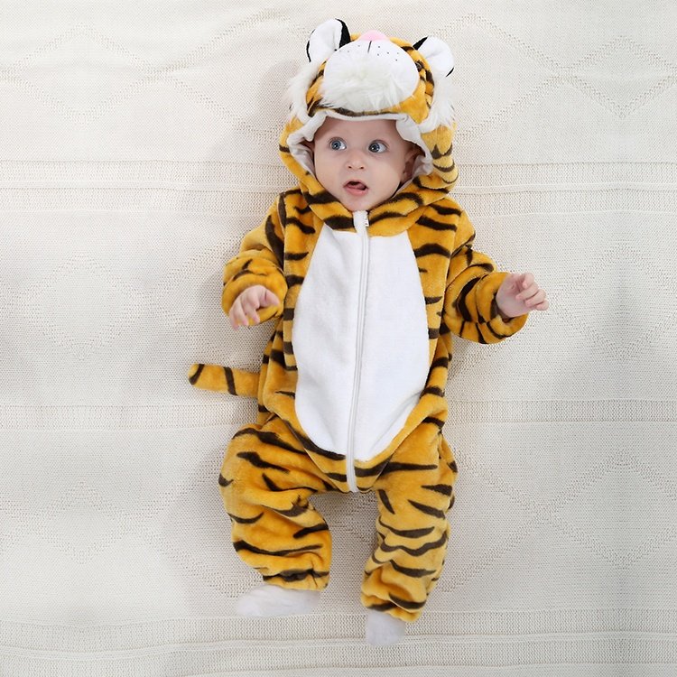 MICHLEY Girls Animals Clothing 3D Tiger Cosplay Costume Newborn Winter Baby Romper Wholesale