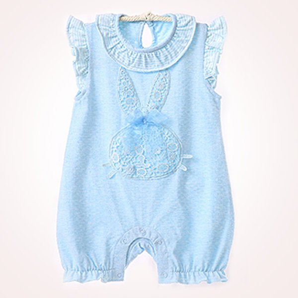 Hot sales Europe children girl cloth round neck sleeveless o-neck crawling romper jumpsuit baby girl romper