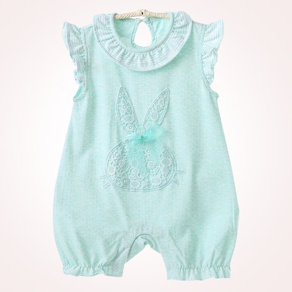 Hot sales Europe children girl cloth round neck sleeveless o-neck crawling romper jumpsuit baby girl romper