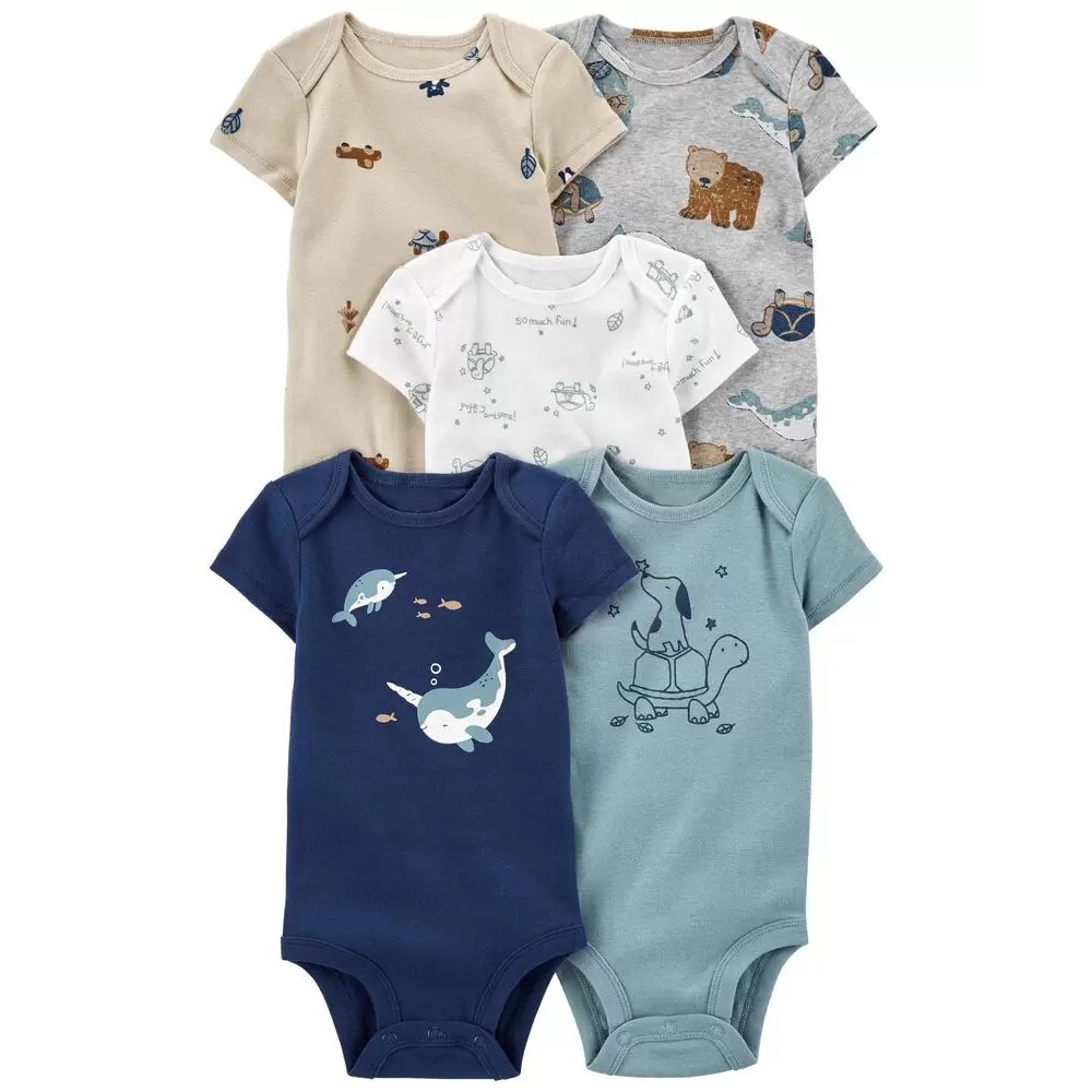 High Quality Baby Toddler Clothing Printed Cotton Comfortable Baby Crawling Short Sleeved One Piece
