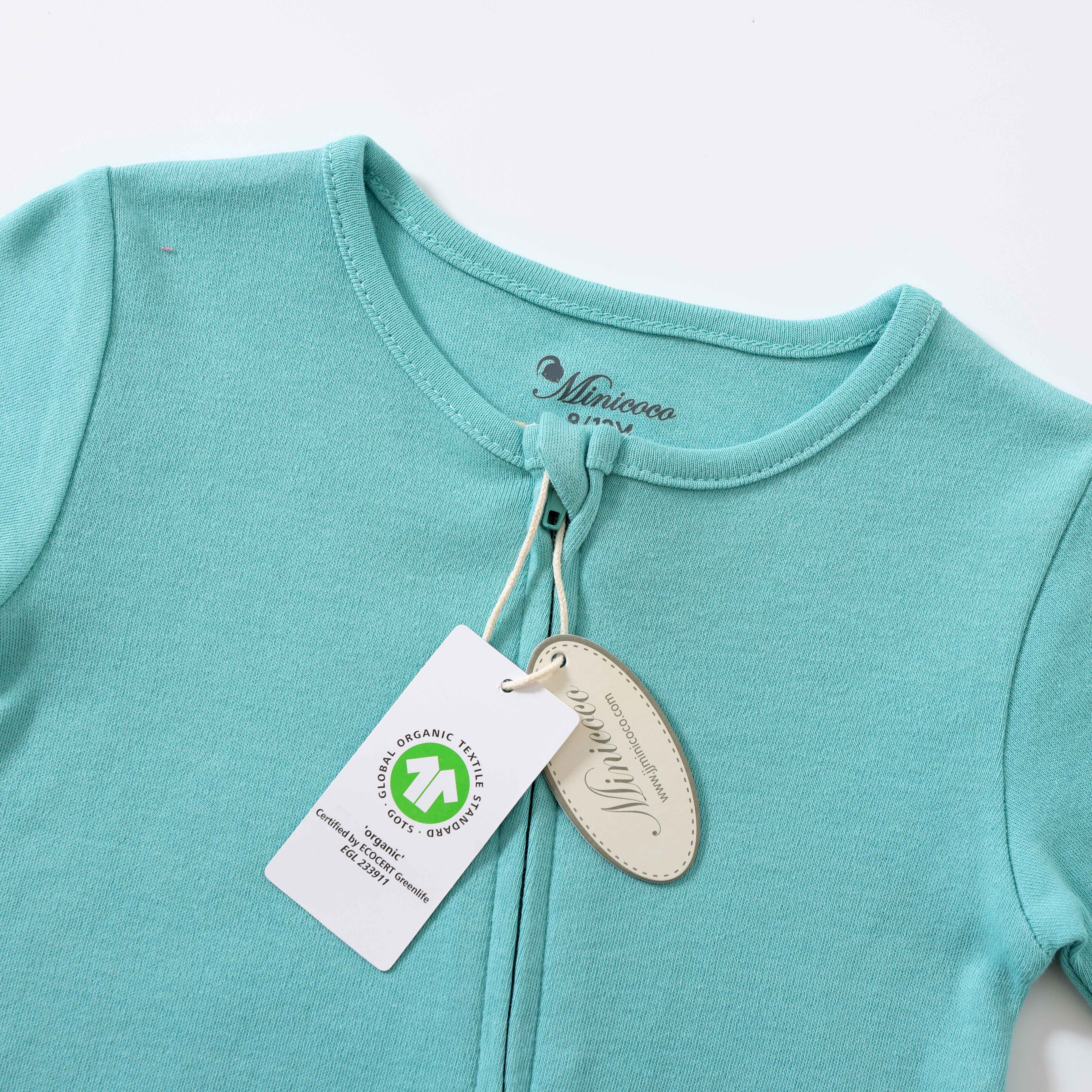 High Quality Solid Color Baby Rompers Organic Cotton Long Sleeve 2-Pieces Infants Toddlers Pajamas
