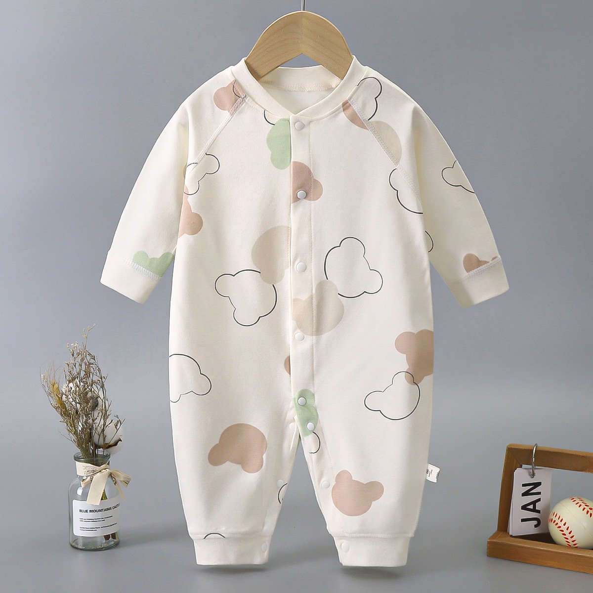 Best Selling High Quality New Born Long Sleeve Autumn Baby Clothes Wholesale Private Custom Solid Color Baby Rompers