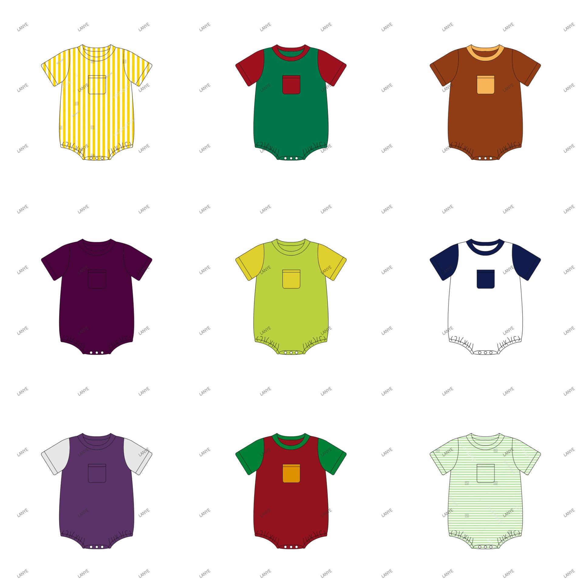 Lanye knitted cotton boutique stripe pocket short sleeve blank baby boy bubble romper