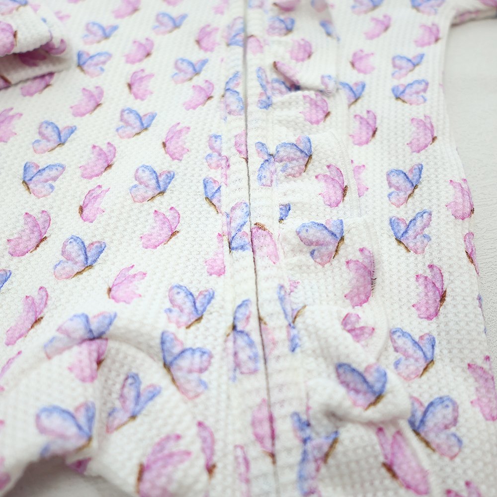Wholesale waffle baby one-piece bodysuit soft summer sleeve print rompers baby pajamas