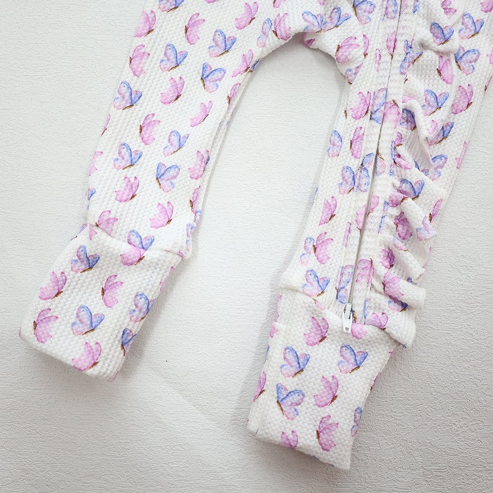 Wholesale waffle baby one-piece bodysuit soft summer sleeve print rompers baby pajamas