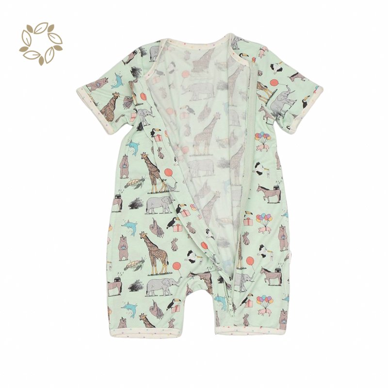 Organic bamboo infant organic clothes baby short romper eco friendly baby rompers summer sustainable baby clothing rompers