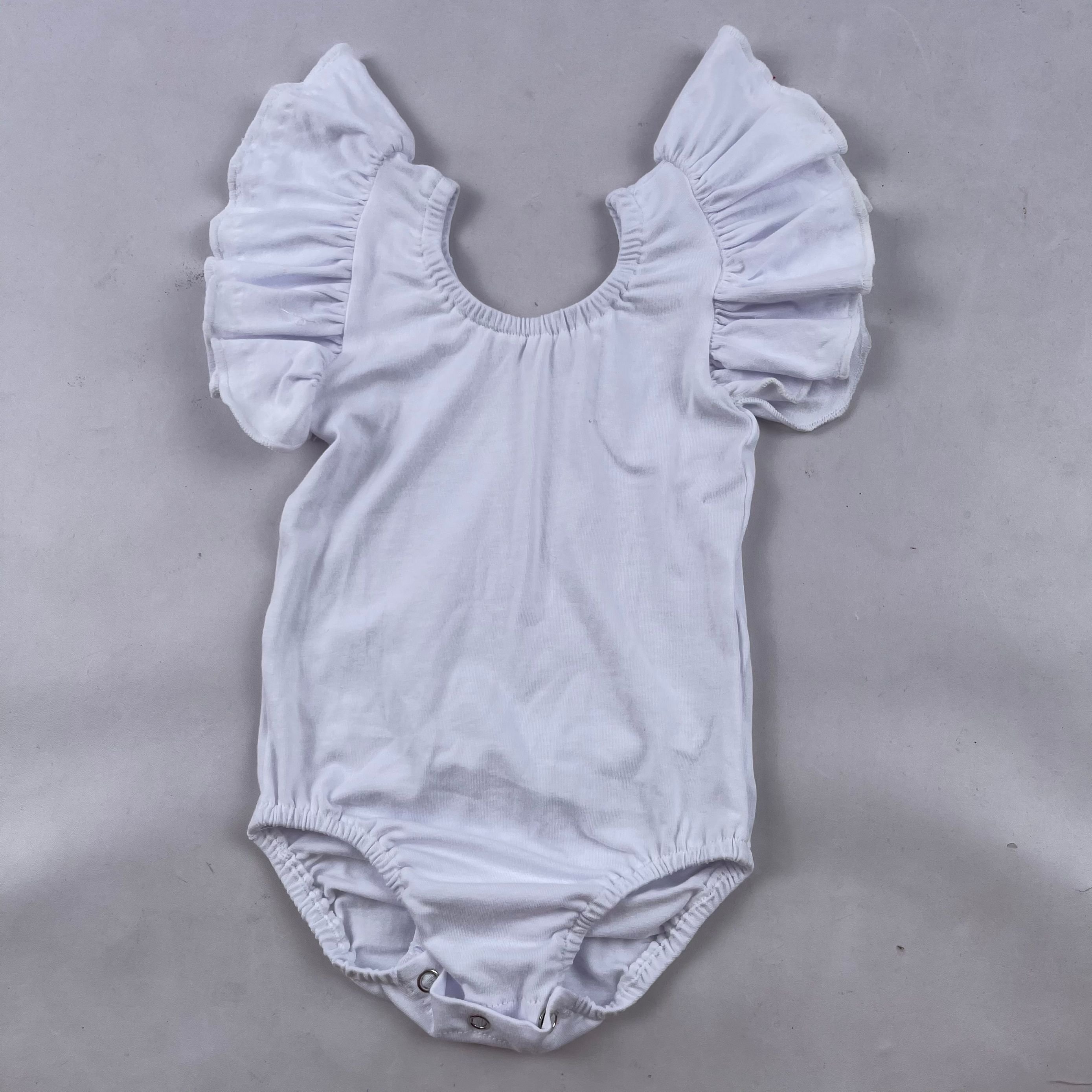 Wholesale Multi Color Ruffle Sleeve Baby Girls Ballet Leotards Infant & Toddlers Cotton Flutter Baby Leotards Romper