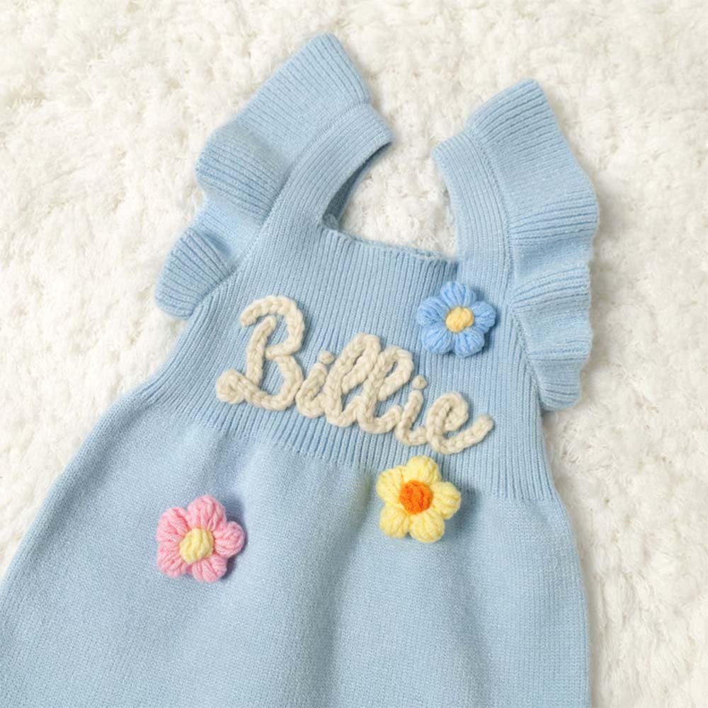 Wholesale Customized Baby Girl Cloths Personalised Knit Romper Newborn Baby Sweaters